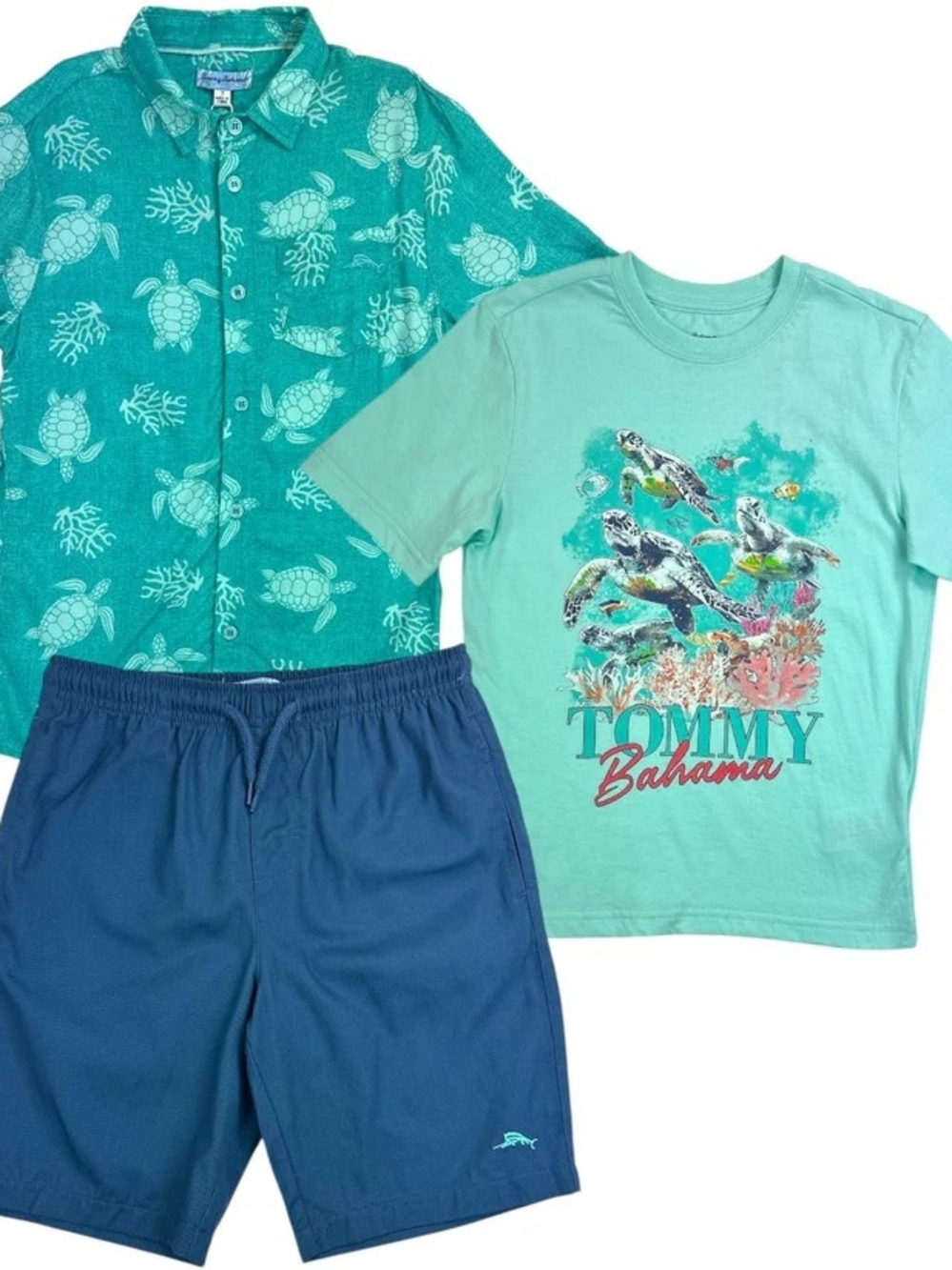 Tommy Bahama Teal & Navy Turtle Kids Pajama Set